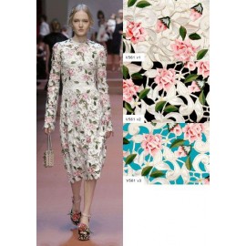 Коприна Dolce&Gabbana розови  цветя 